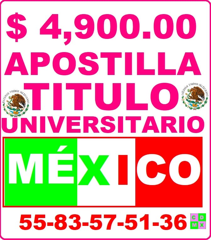 apostilla de titulo universitario en México cdmx