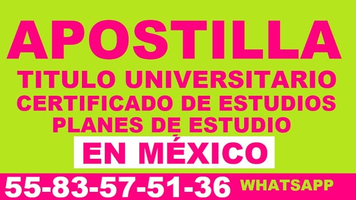 donde se apostilla un titulo universitario en México 